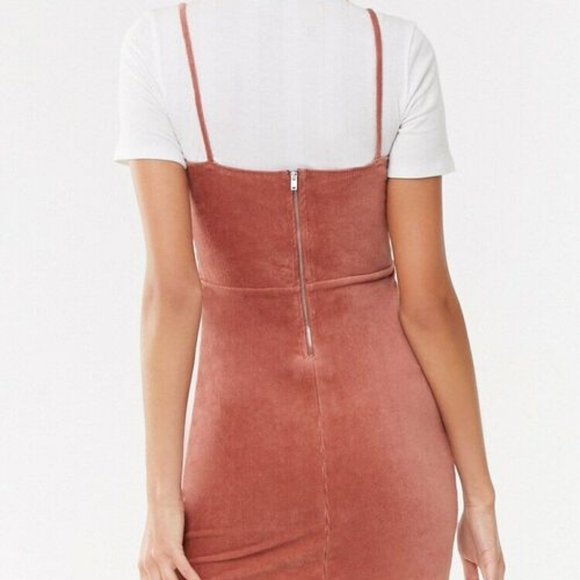 L Forever 21 Corduroy Pinafore Mini Dress - Picture 4 of 12